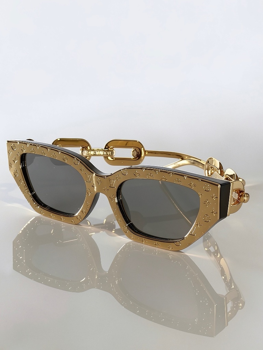 Louis Vuitton LV Edge Z1476W Gold Monogram Sunglasses
